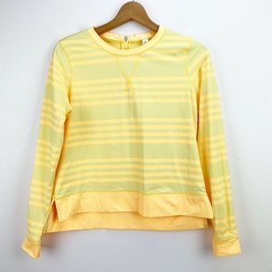 Lululemon Yellow Striped Long Sleeve Warm Up Crew